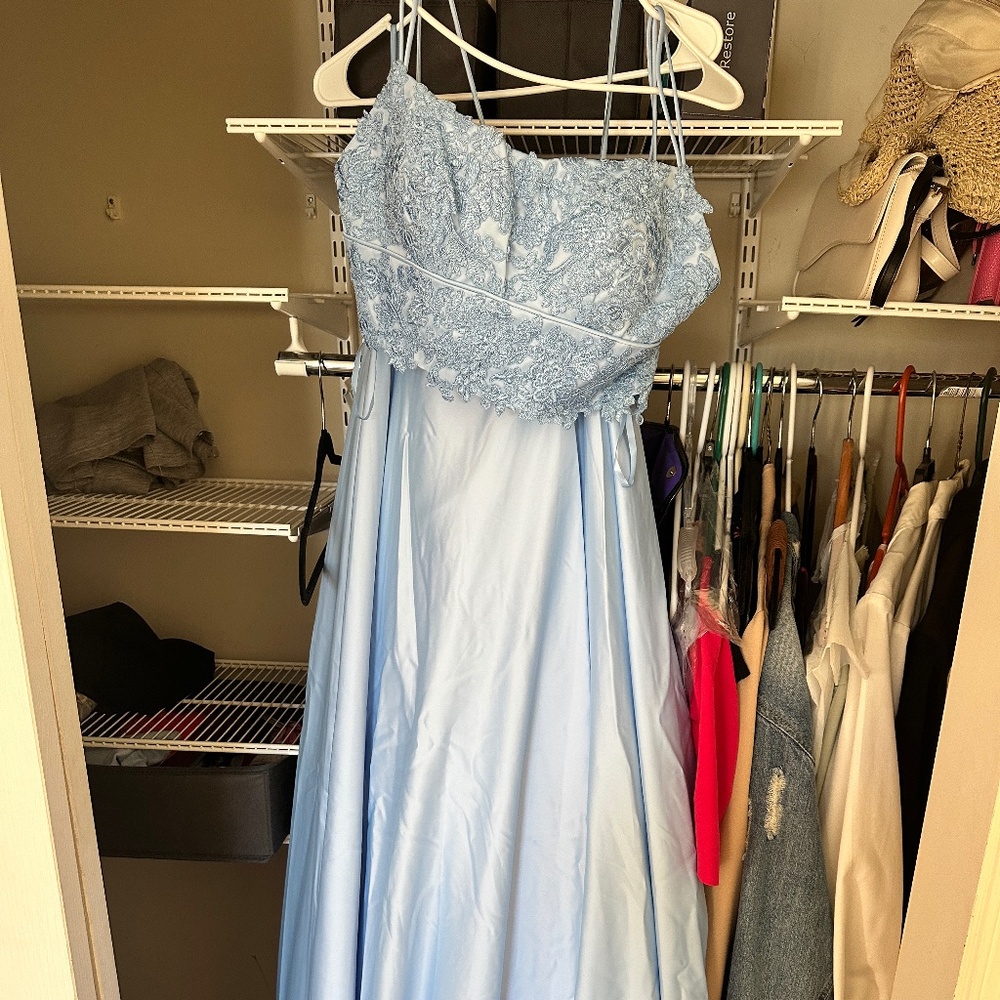 Prom Girl 2 piece light blue gown